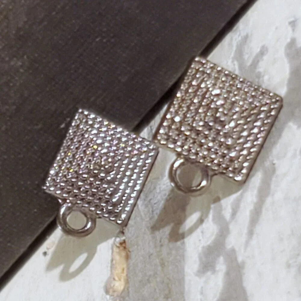 Avant Garde Gunmetal Black Egyptian Pyramid Dotted Earring Post Findings 10pcs